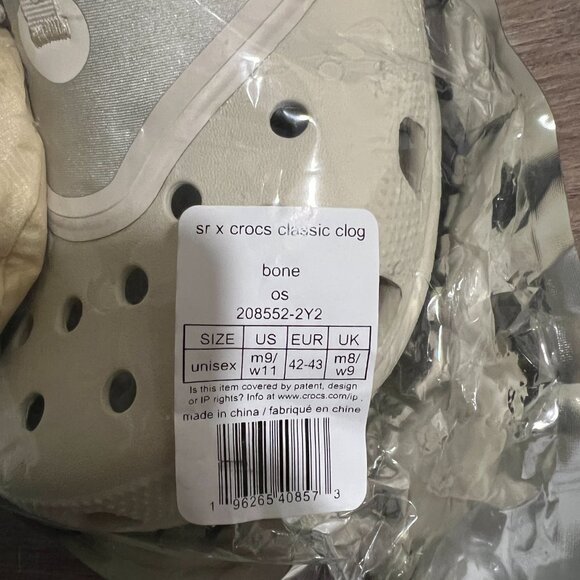 Satisfy x Crocs Classic Clog - BNIB - Size 9 - Bone - Picture 2 of 3